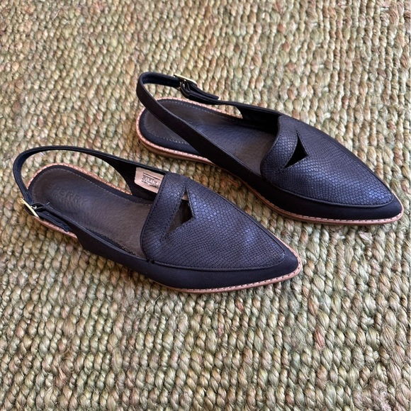 Sperry Saybrook Slingback Suede Leather Black Size 6.5 NWOB - Picture 1 of 9